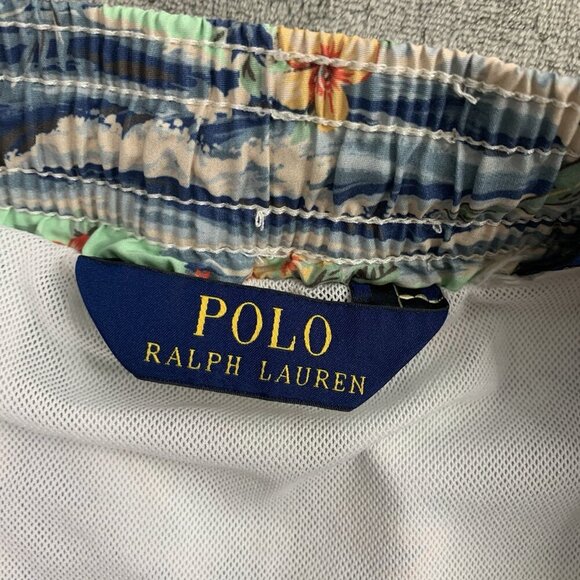 Polo Ralph Lauren Shorts Mens Large Swim Trunks Lined Hawaiian Floral Hula Girls - Picture 7 of 10